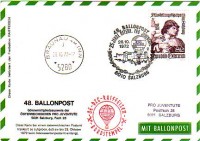 48. Ballonpost Salzburg 26.10.1972 Raiffeisen Reko Karte